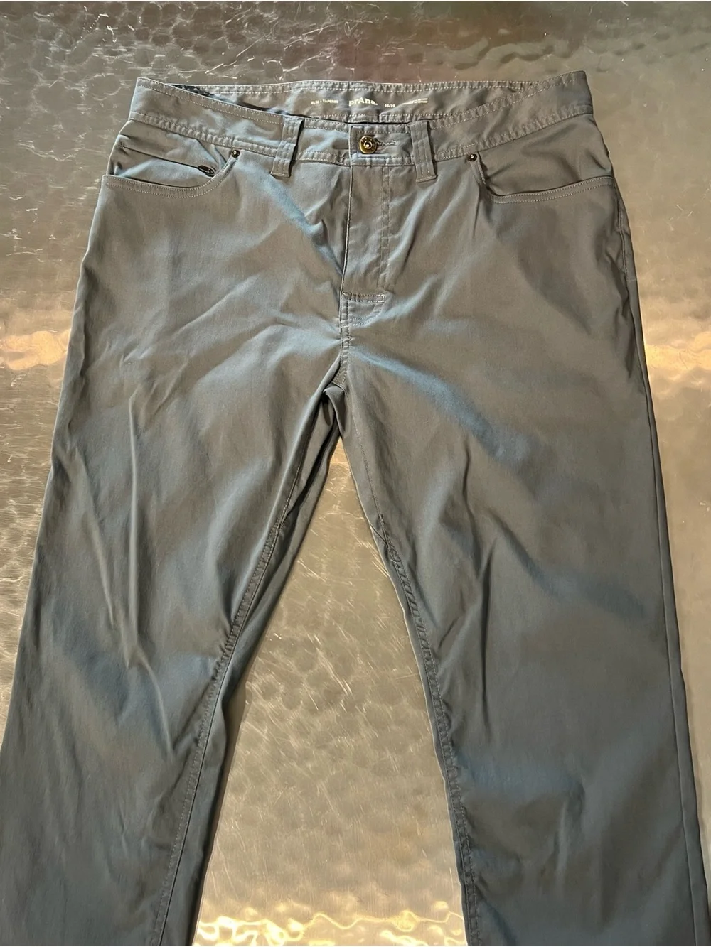 prAna Men’s Brion 5-Pocket Stretch Pants – Charcoal / Dark Iron Size 35x30